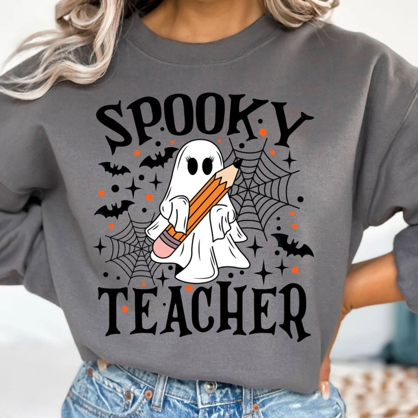 Gruseliges Lehrer Shirt - Geschenk für Lehrer, Halloween Lehrer Sweatshirt