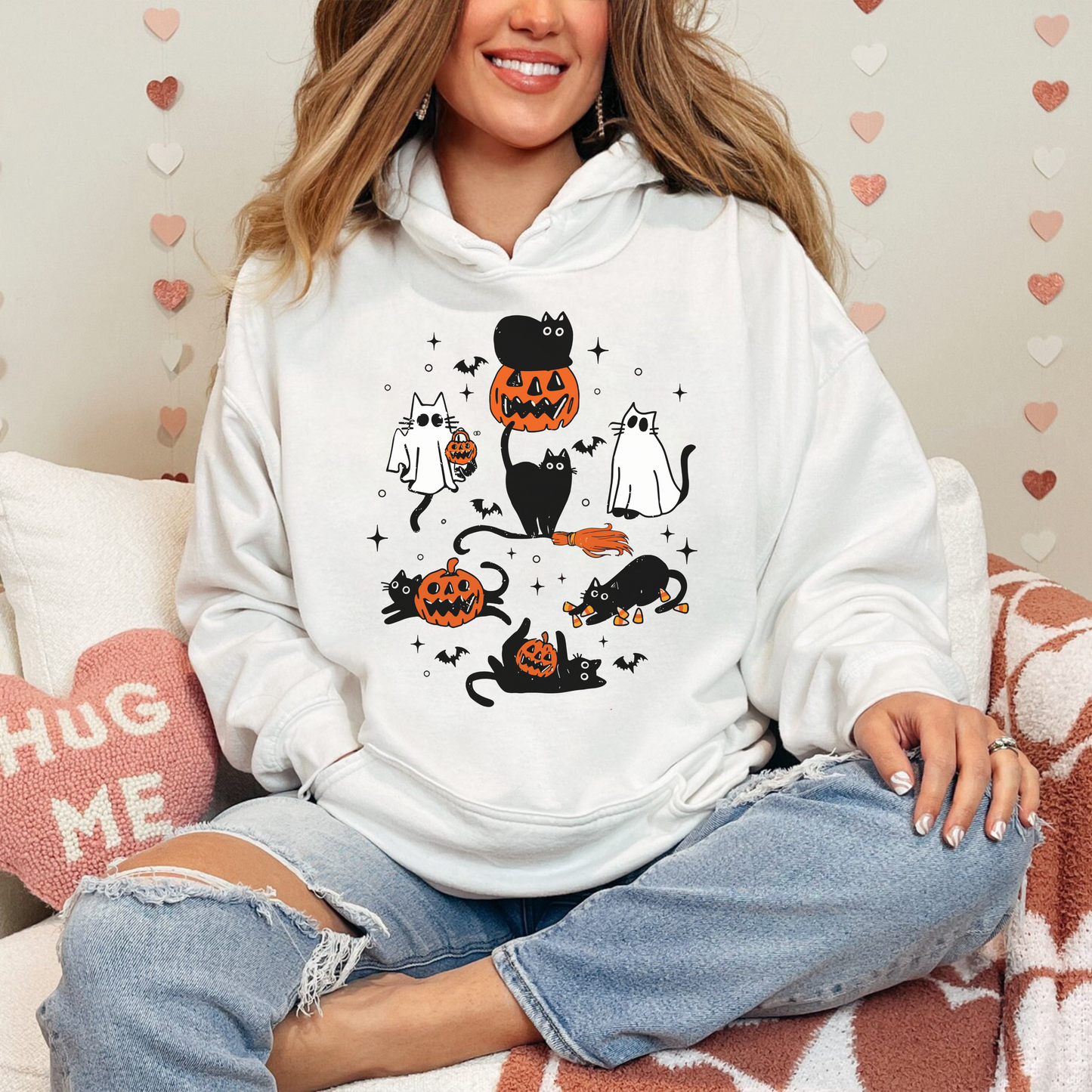 Süße Halloween-Schwarze Katze Boo Geschenk Herbst