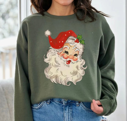 Retro Santa Sweatshirt - Weihnachtssweatshirt für Damen