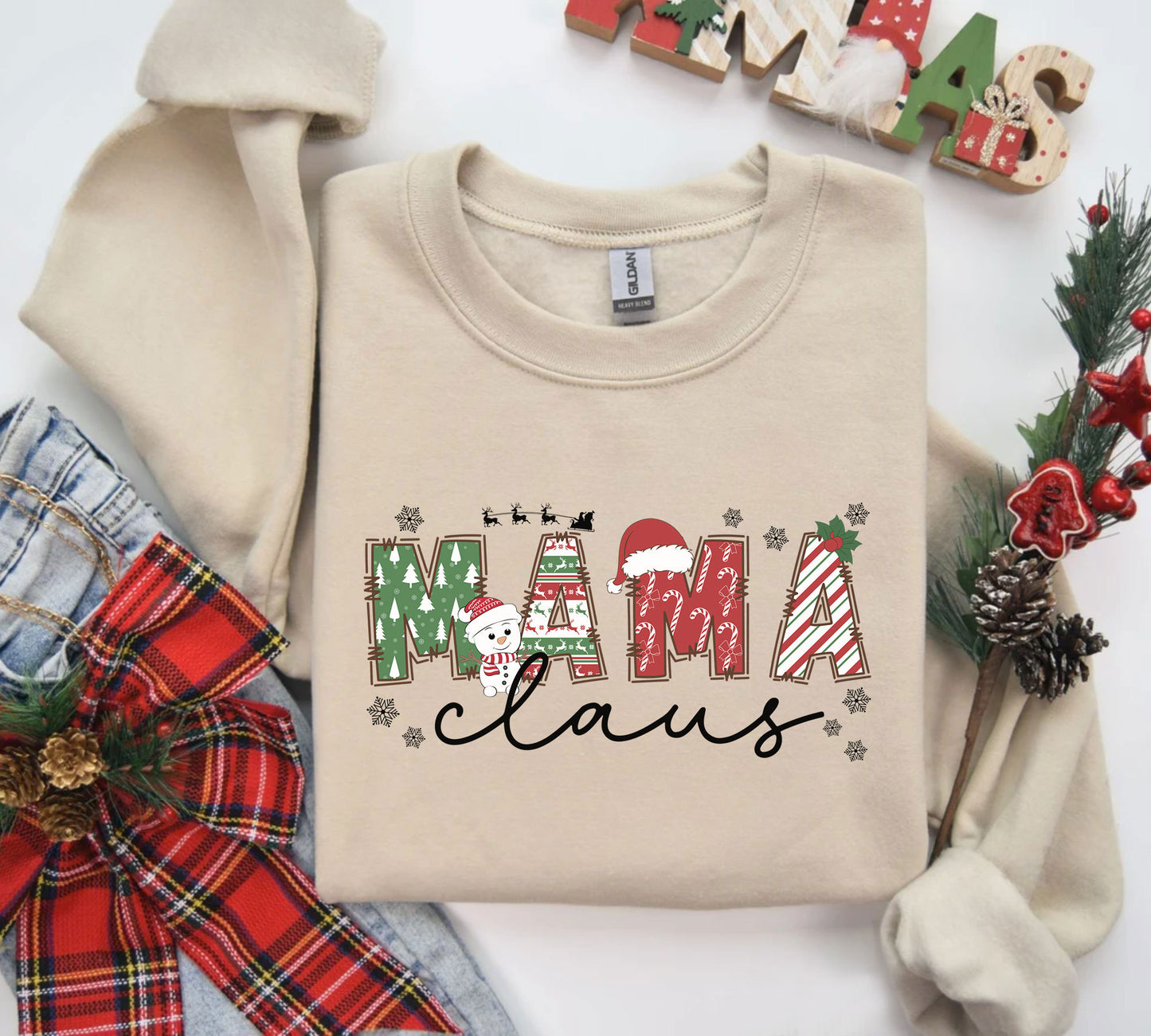 Mama Claus Sweatshirt - Christmas Mama Pullover