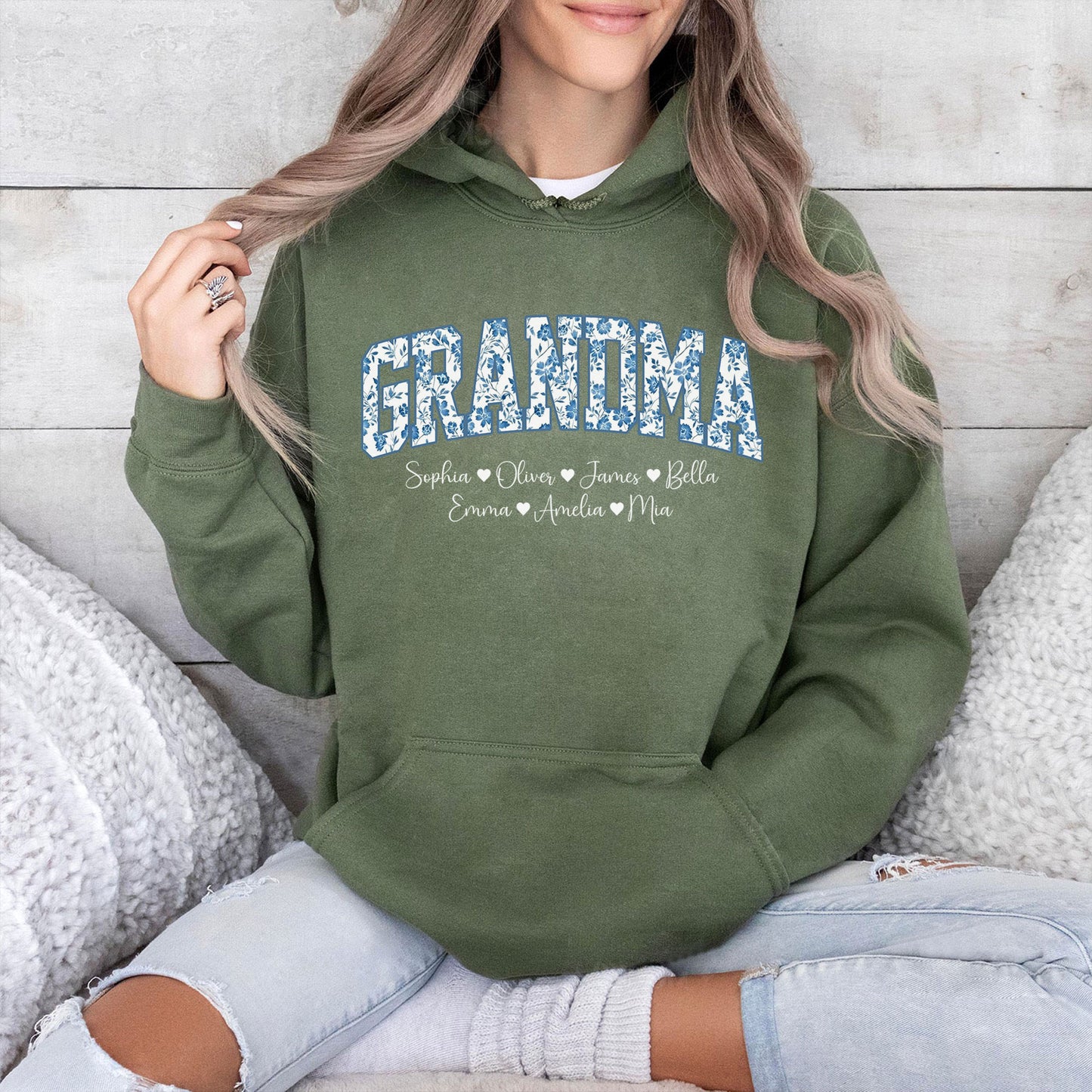 Personalisierter Oma Sweatshirt mit Enkel-Namen – Geschenk für Oma