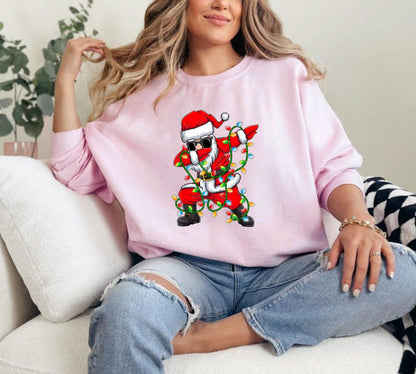 Dabbing Santa Weihnachtslichter Sweatshirt - Lustige Weihnachtsgeschenke