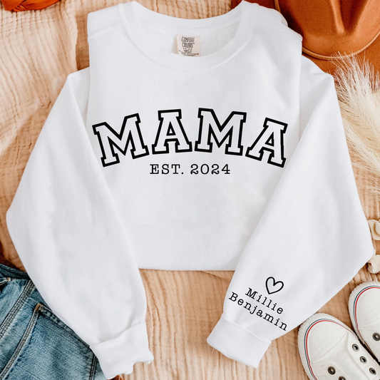 Custom Mama Sweater – Personalized with Kids’ Names and Special Dates