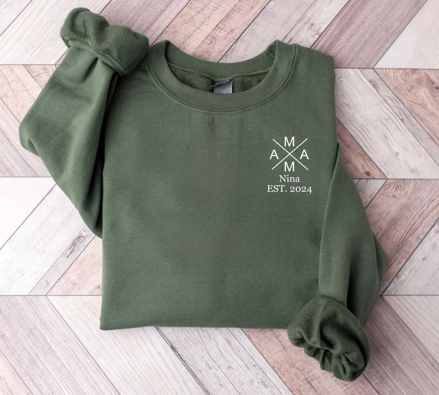 Personalisierter Mama Hoodie mit individuellem Namen und Geburtsjahr - Weihnachtsgeschenk