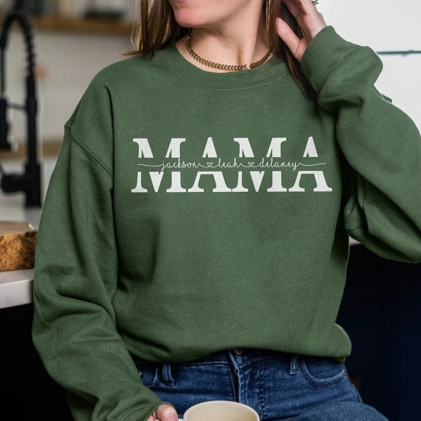 Personalisiertes Mama Sweatshirt mit Kindernamen – Muttertagsgeschenk