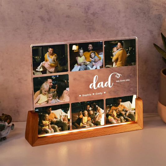 Personalisierte Fotocollage LED Nachtlampe – Geschenk für die Familie
