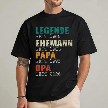Personalisiertes Legende Ehemann Papa Opa Shirts – Geschenk für Ihn