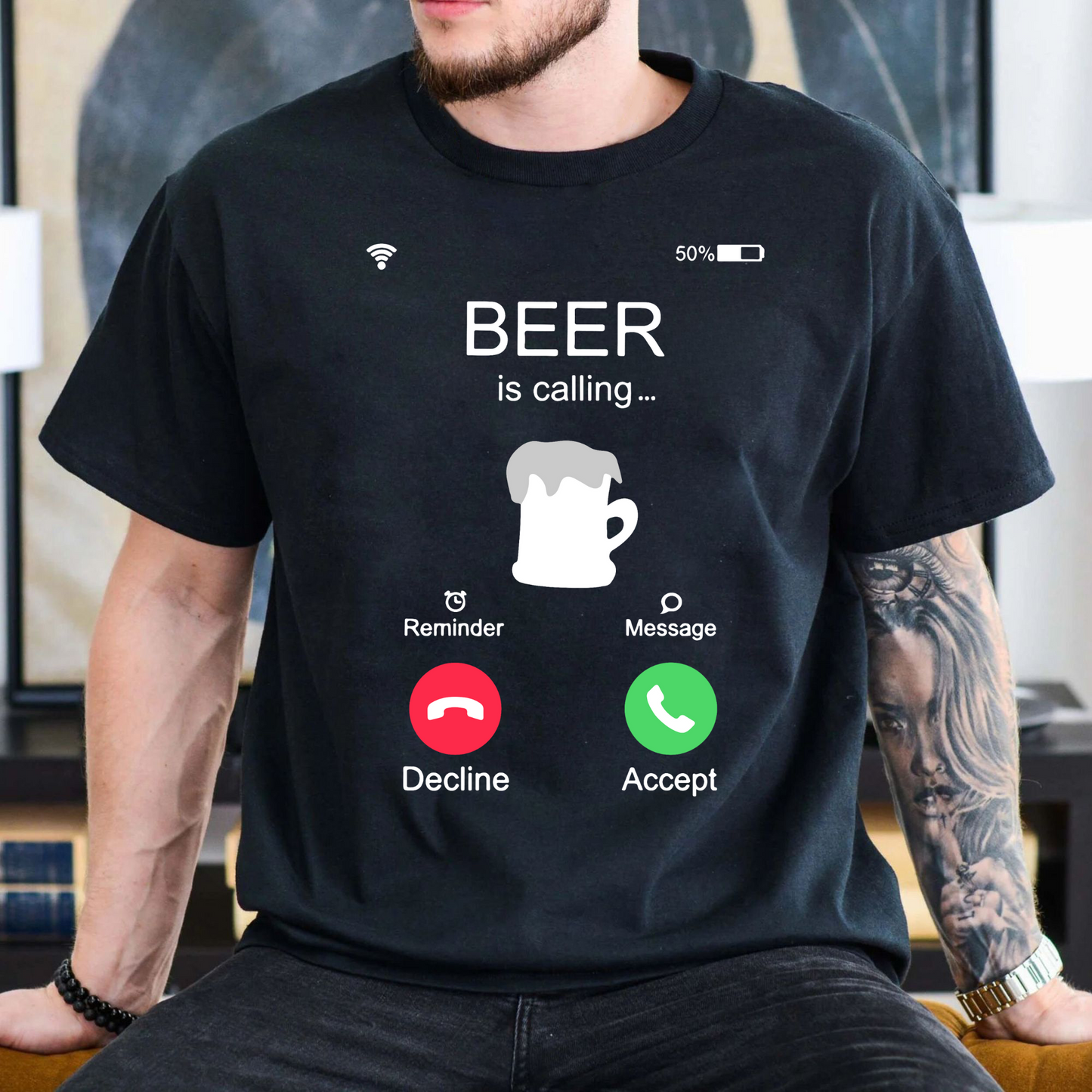Anruf für Bier - Lustiges T-Shirt für Freizeit und Spaß