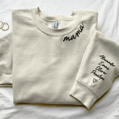 Pride of Parenthood Embossed Sweatshirt - Customized Family Tribute