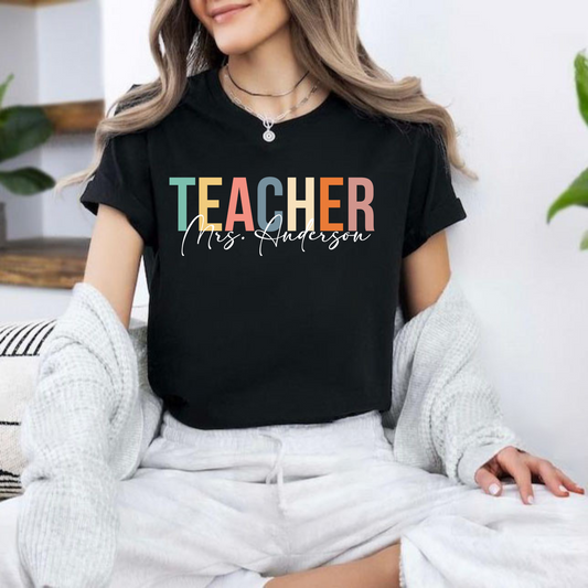 Lehrer Personalisiertes Dankeschön Shirt - Anerkennungsgeschenk mit individuellem Namensdruck