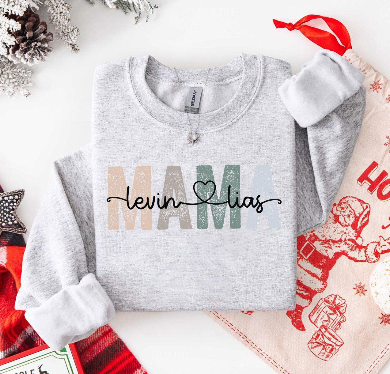 Personalisierter Mama Sweatshirt mit Kindernamen, Geschenk für Mama