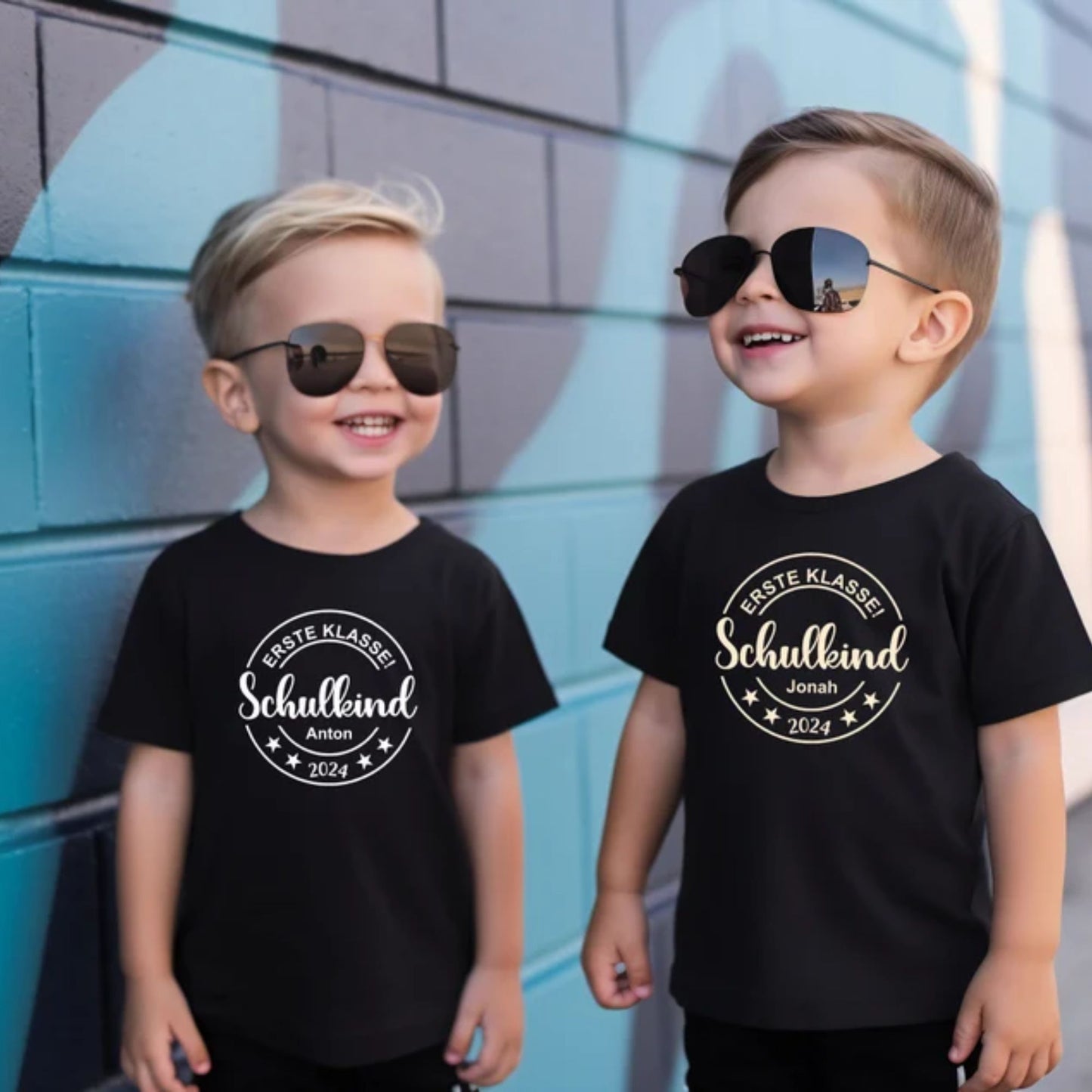 Erstklässler T-Shirt: Personalisiertes T-Shirt für Kinder, Schulkind 2024 Shirt mit Namen