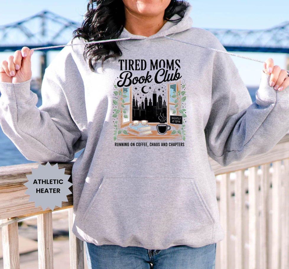 Tired Moms Book Club Sweatshirt, Lustiger Mama Pullover für Buchliebhaberinnen & Kaffeefans