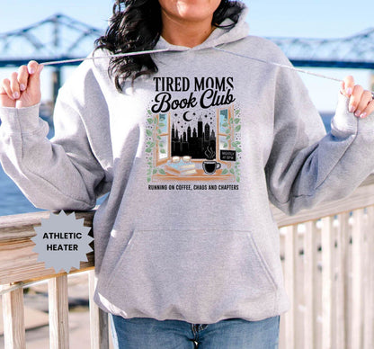 Tired Moms Book Club Sweatshirt, Lustiger Mama Pullover für Buchliebhaberinnen & Kaffeefans