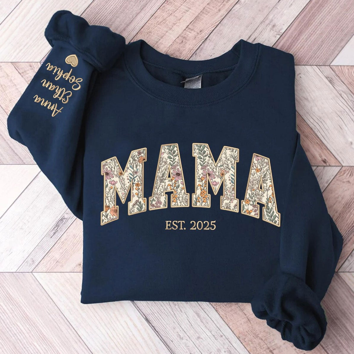 Bestickter Mama Oma Pullover mit Namen, Geschenk für Mama