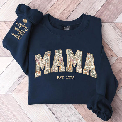 Bestickter Mama Oma Pullover mit Namen, Geschenk für Mama