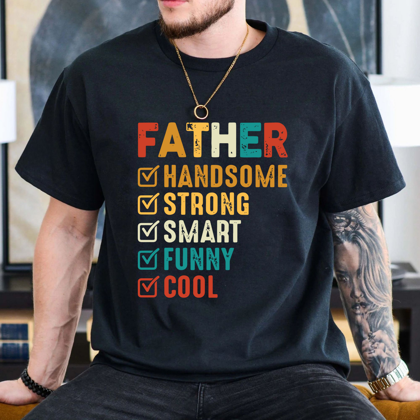 Vater-Qualitäten T-Shirt - Geschenk für Väter