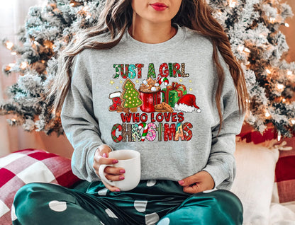 Just a Girl Who Loves Christmas-Sweatshirt – Festliches Geschenk für Sie
