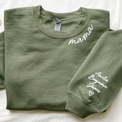 Pride of Parenthood Embossed Sweatshirt - Customized Family Tribute