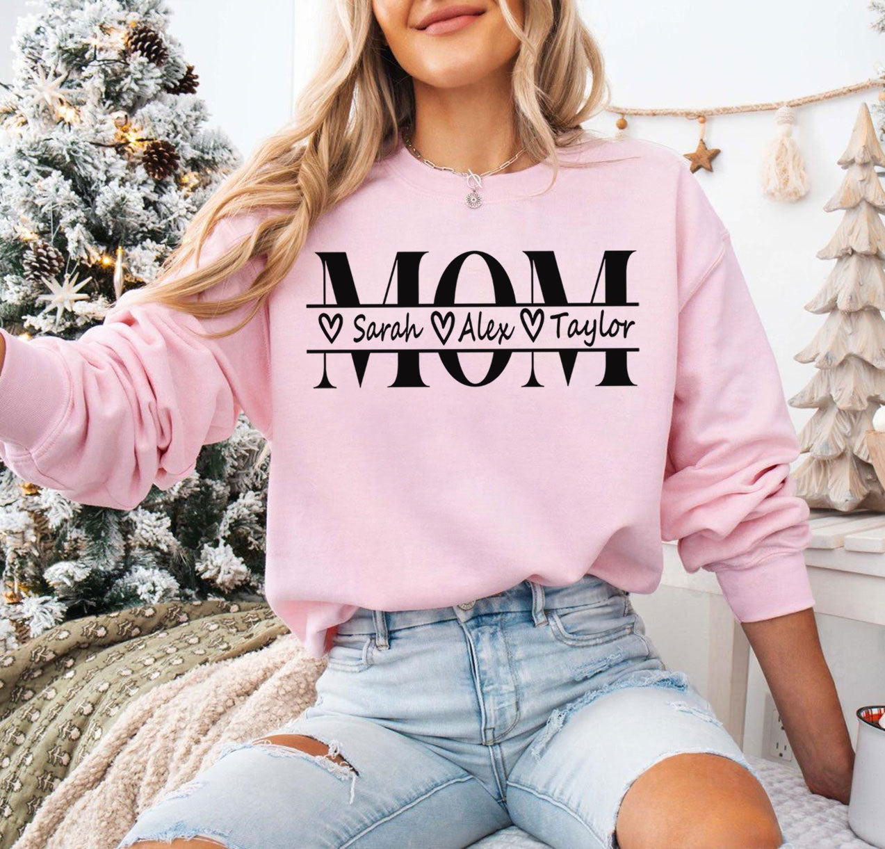 Personalisiertes Mama Sweatshirt mit Kindernamen – Mutter Geschenk für Sie