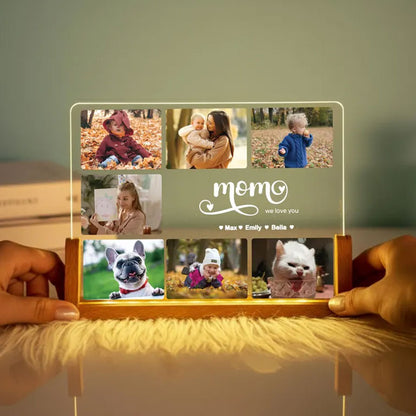 Personalisierte Fotocollage LED Nachtlampe – Geschenk für die Familie