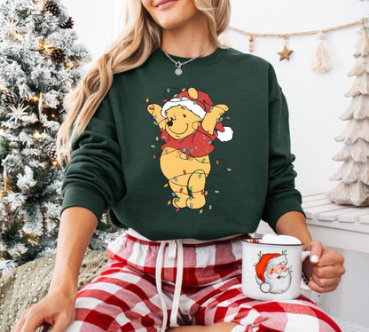 Winnie Puuh Weihnachtlichter Sweatshirt - Weihnachtsgeschenk für Damen