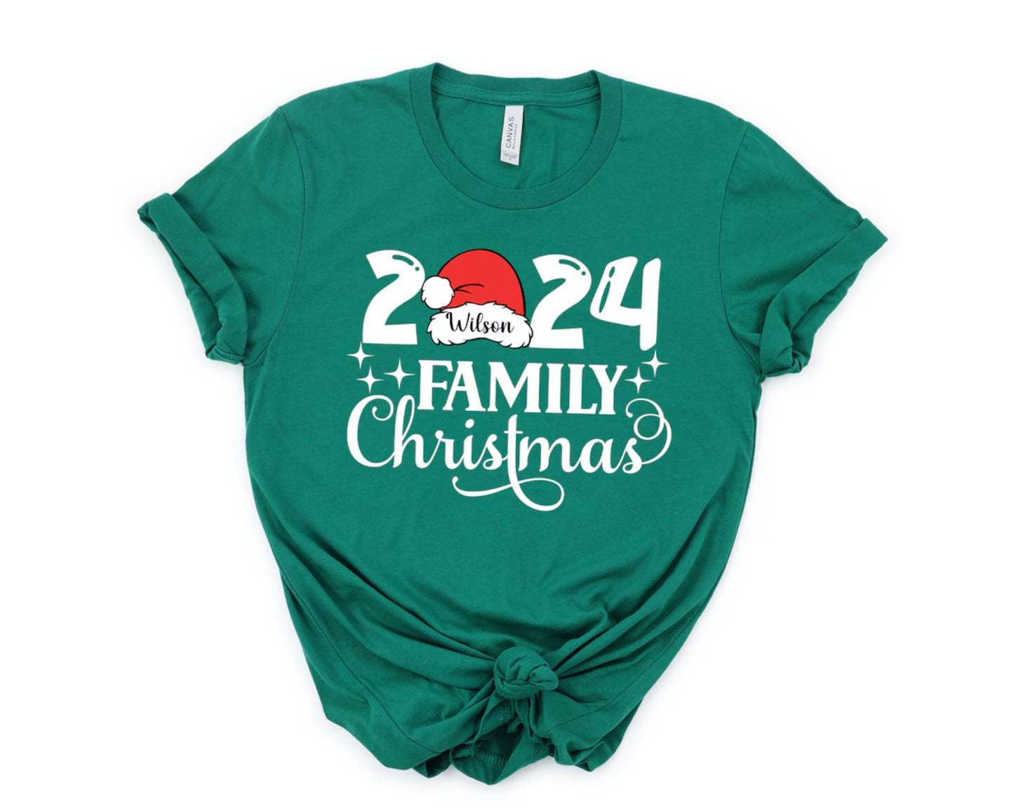 Personalisiertes Familienweihnachtsshirt mit Name 2024 - Weihnachtsgeschenke für die Familie