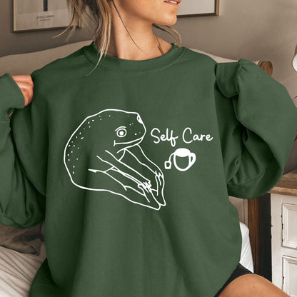 Funny Frog Self Care Shirt, Positive Gift