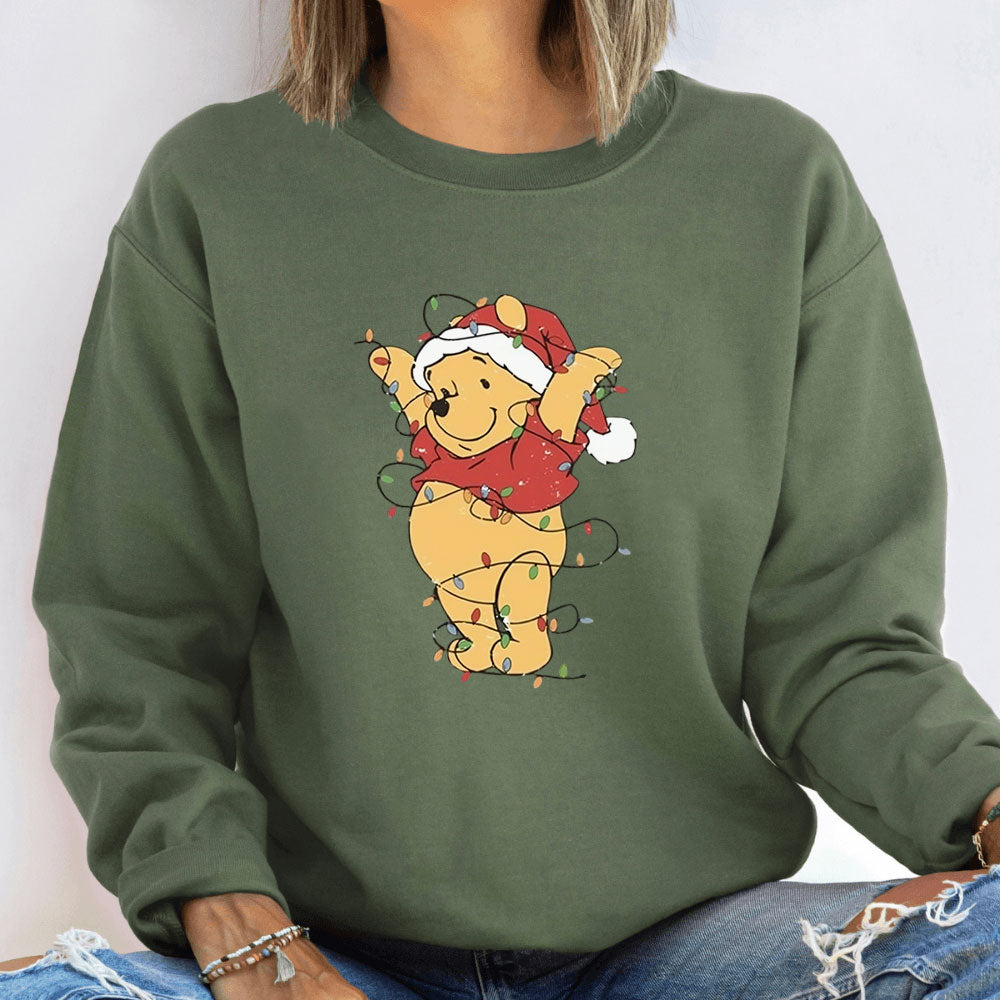 Winnie Puuh Weihnachtslichter Shirt - Weihnachtsgeschenk für Frauen