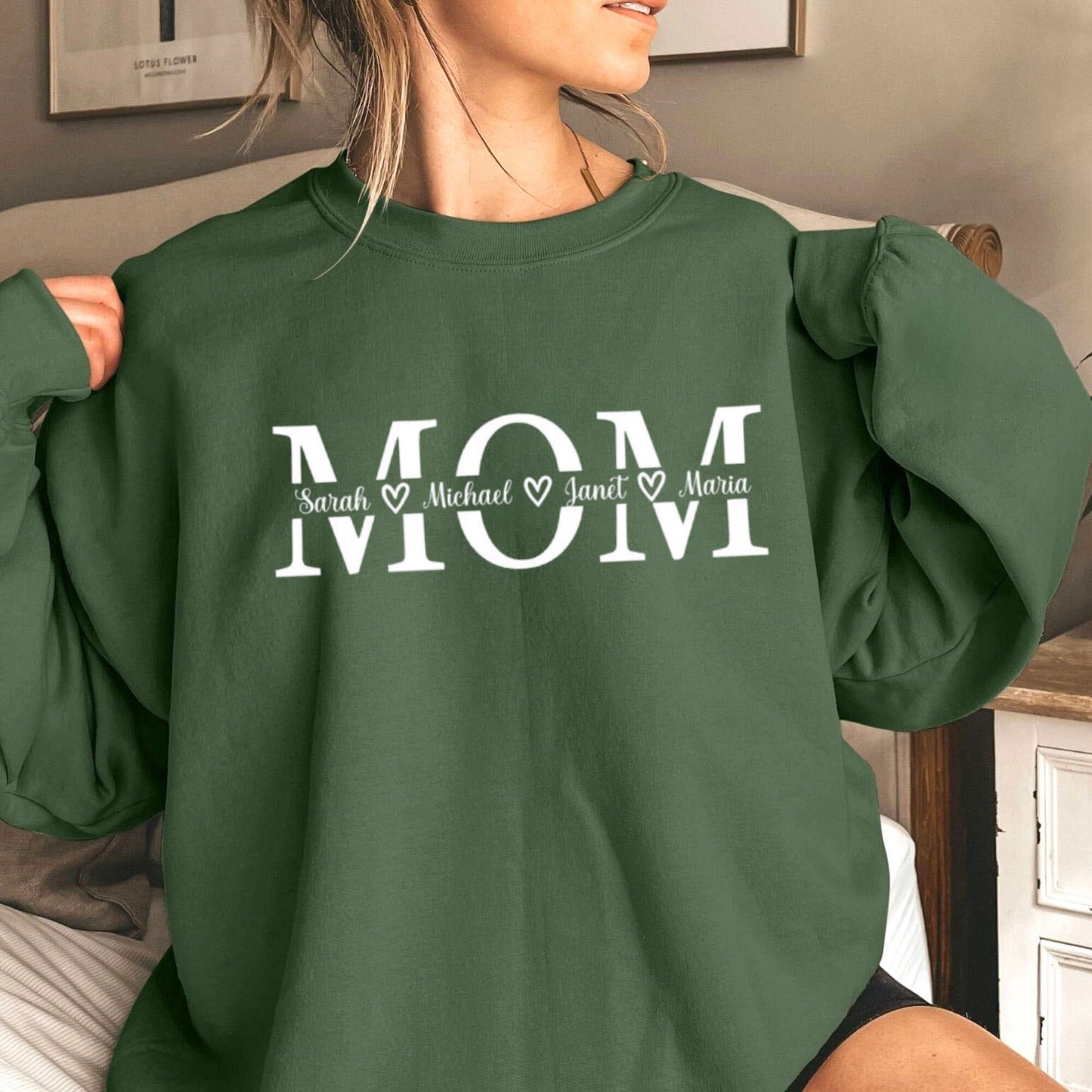 Personalisiertes Mama-Sweatshirt mit Kindernamen, Geschenk zum Muttertag