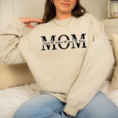 Personalisiertes Mama-Sweatshirt mit Kindernamen, Geschenk zum Muttertag