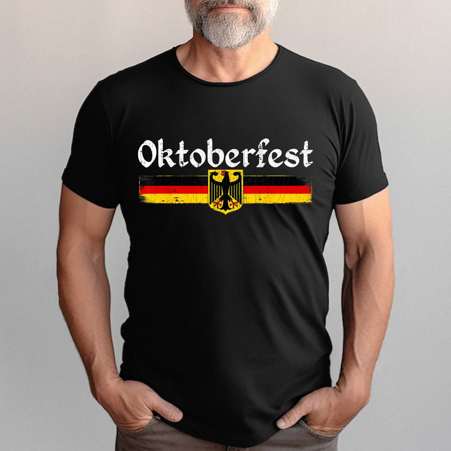 Oktoberfest Drinking Men Women Vintage German Flag T-Shirt