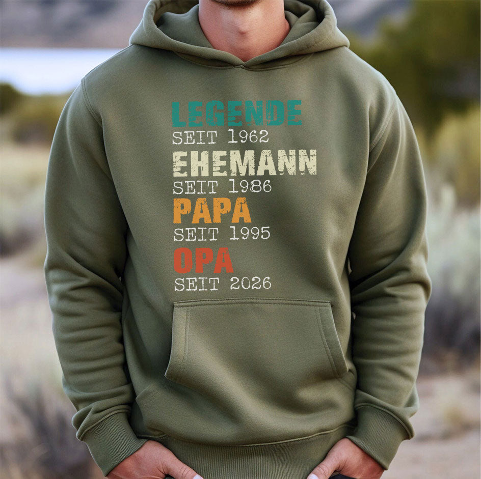 Personalisiertes Legende Ehemann Papa Opa Shirts – Geschenk für Ihn