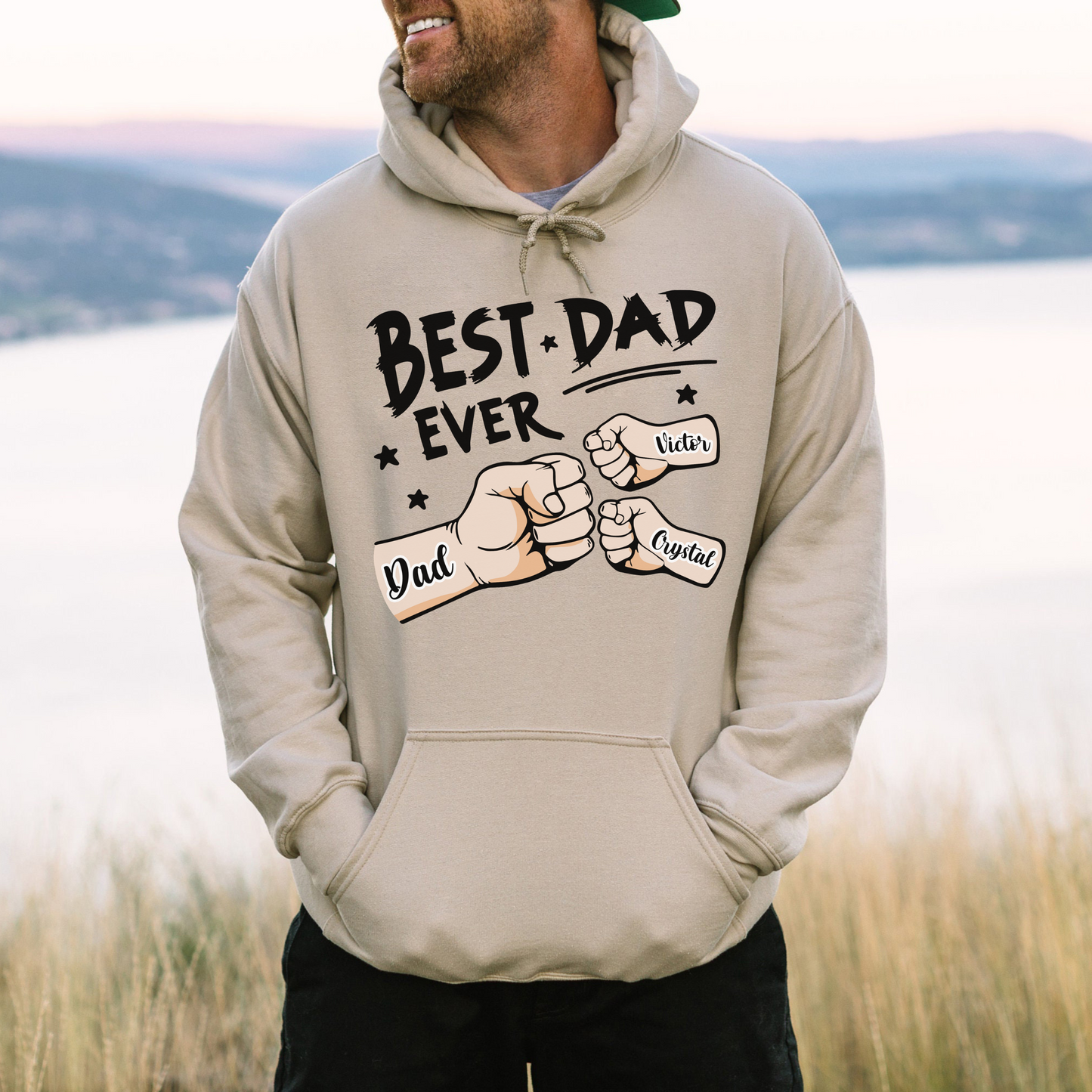 Dad and Kid Fist Bump - Personalized Father's Day Gift