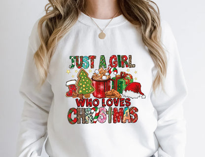 Just a Girl Who Loves Christmas-Sweatshirt – Festliches Geschenk für Sie