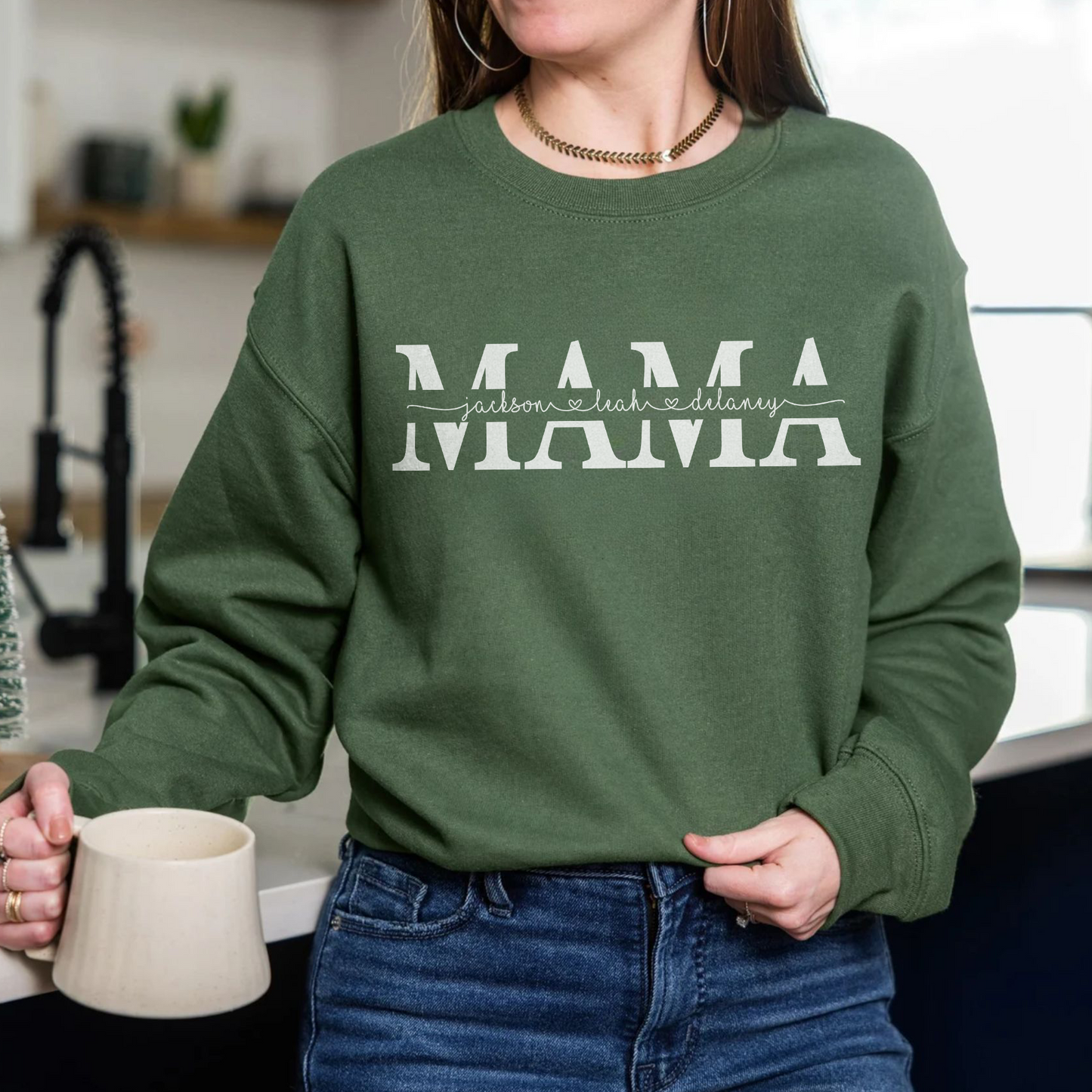 Personalisiertes Mama Sweatshirt mit Kindernamen – Muttertagsgeschenk