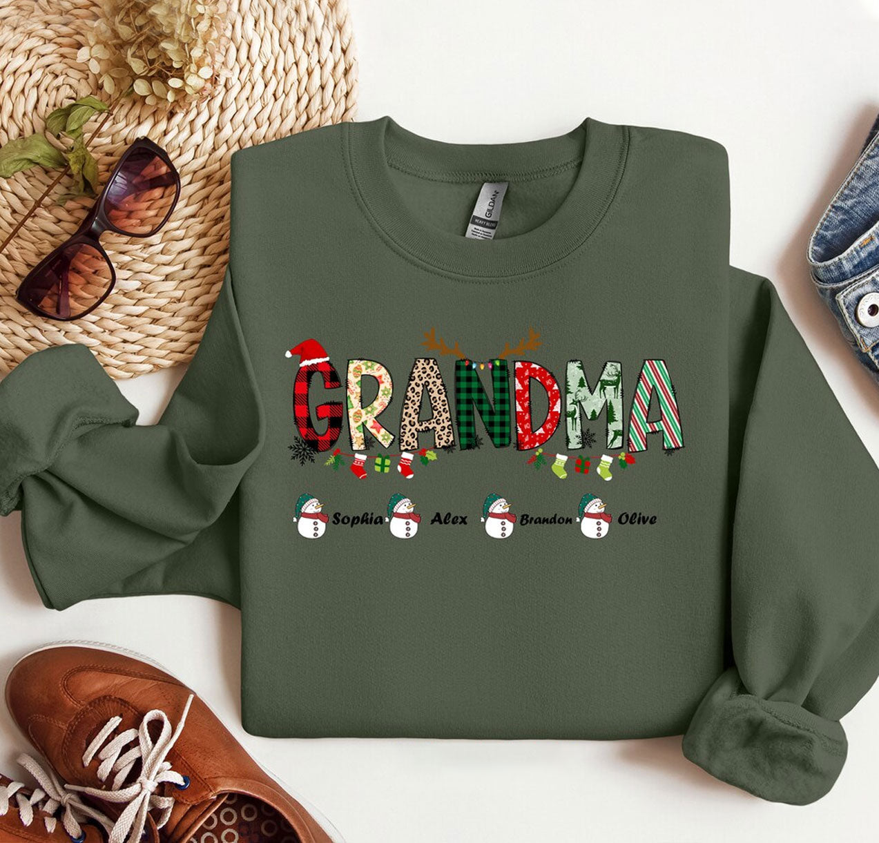 Personalisierter Oma Sweatshirt mit den Namen der Enkel