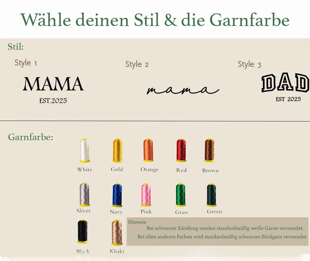 Personalisiertes Mama Sweatshirt Bestickt – Familien Pullover mit Kindernamen