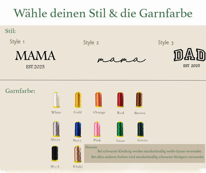 Personalisiertes Mama Sweatshirt Bestickt – Familien Pullover mit Kindernamen