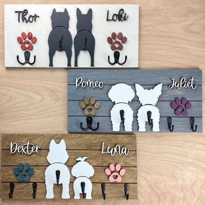 Personalisierter Shiplap Leinenhalter, Personalisierter Hundeleinenhalter, 3D Hundeleinenhalter