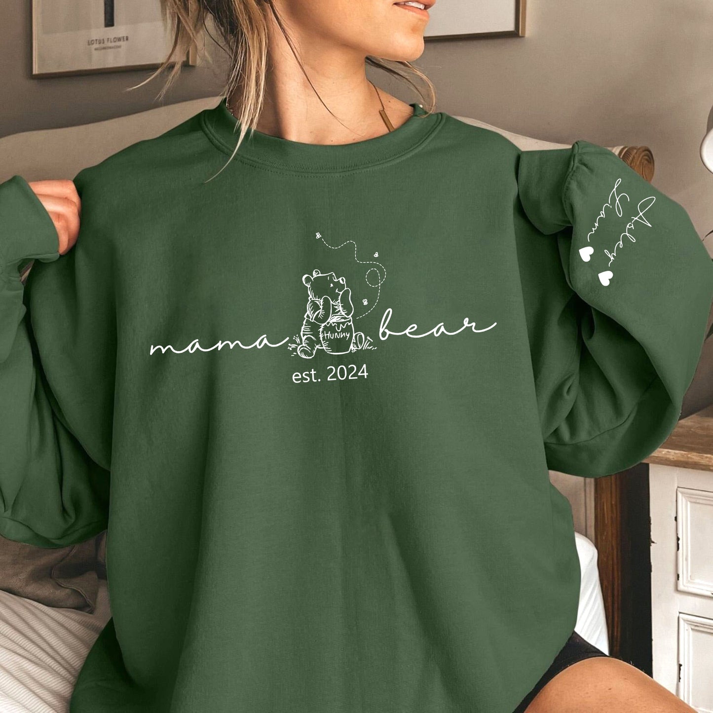 Personalisierter Mama Bären Sweatshirt mit den Namen, Geschenk für Mama