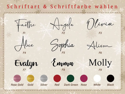 Personalisierter roter Jutebeutel – Weihnachts-Geschenkbeutel mit Namen
