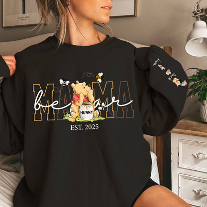 Personalisiertes Mama-Bär Sweatshirt mit Kindernamen am Ärmel – Geschenk für Mama