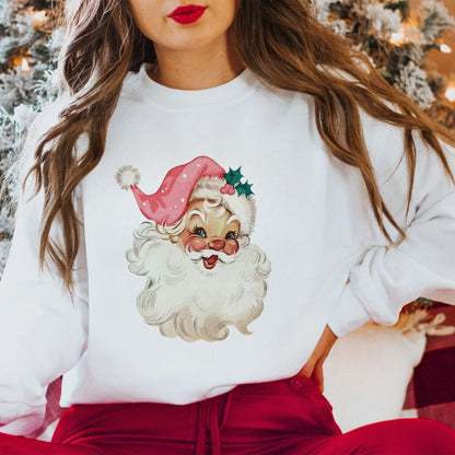 Rosa Santa Retro Weihnachts Hoodies und Sweatshirts für Frauen - Weihnachtsgeschenk