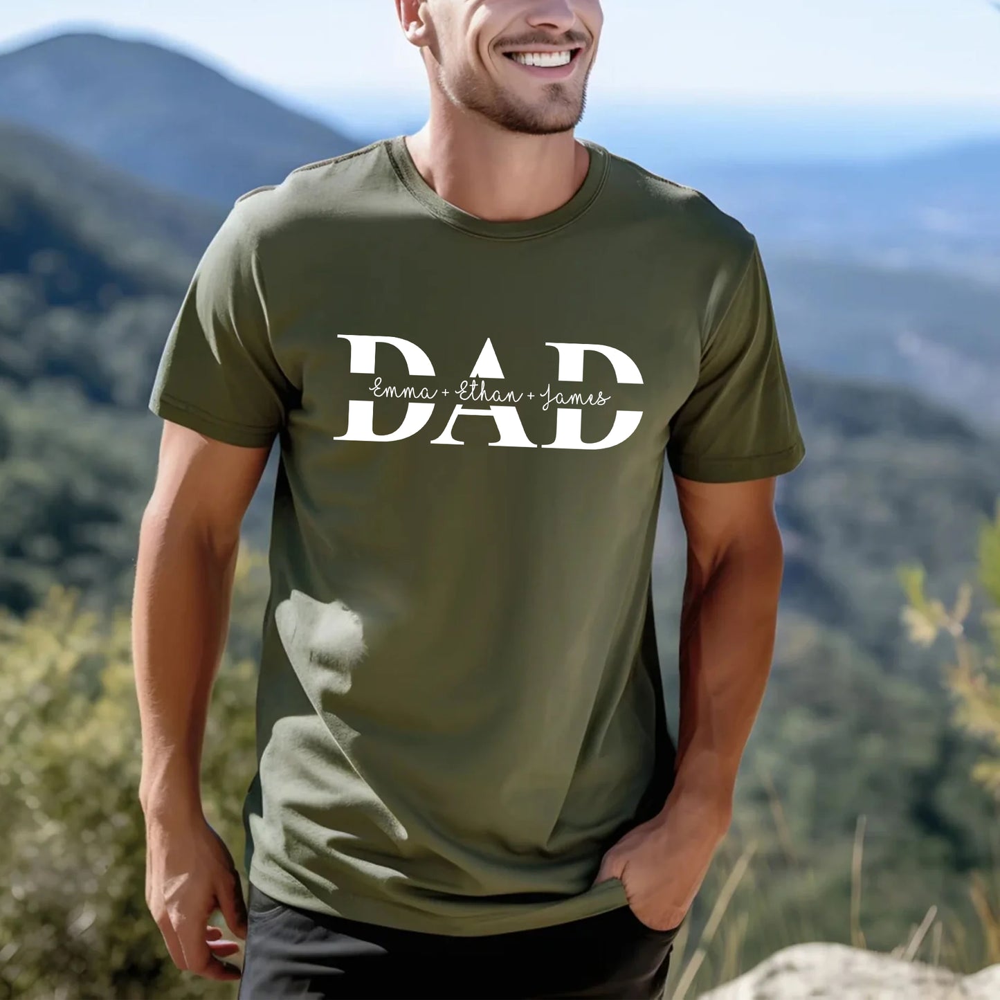 Personalisiertes Papa Shirt, Papa Shirt mit Kindernamen