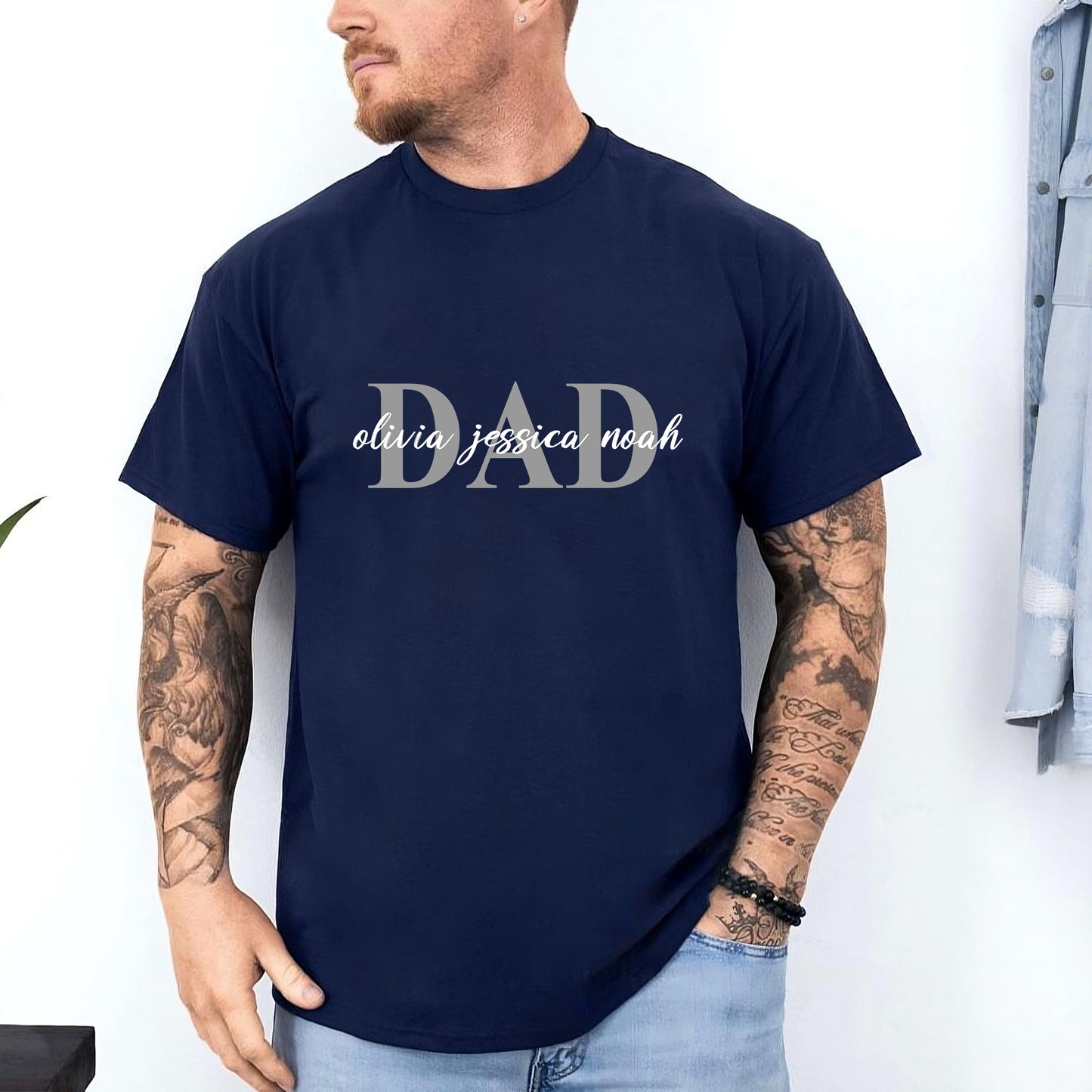 Individuelles Papa Shirt mit Kindernamen