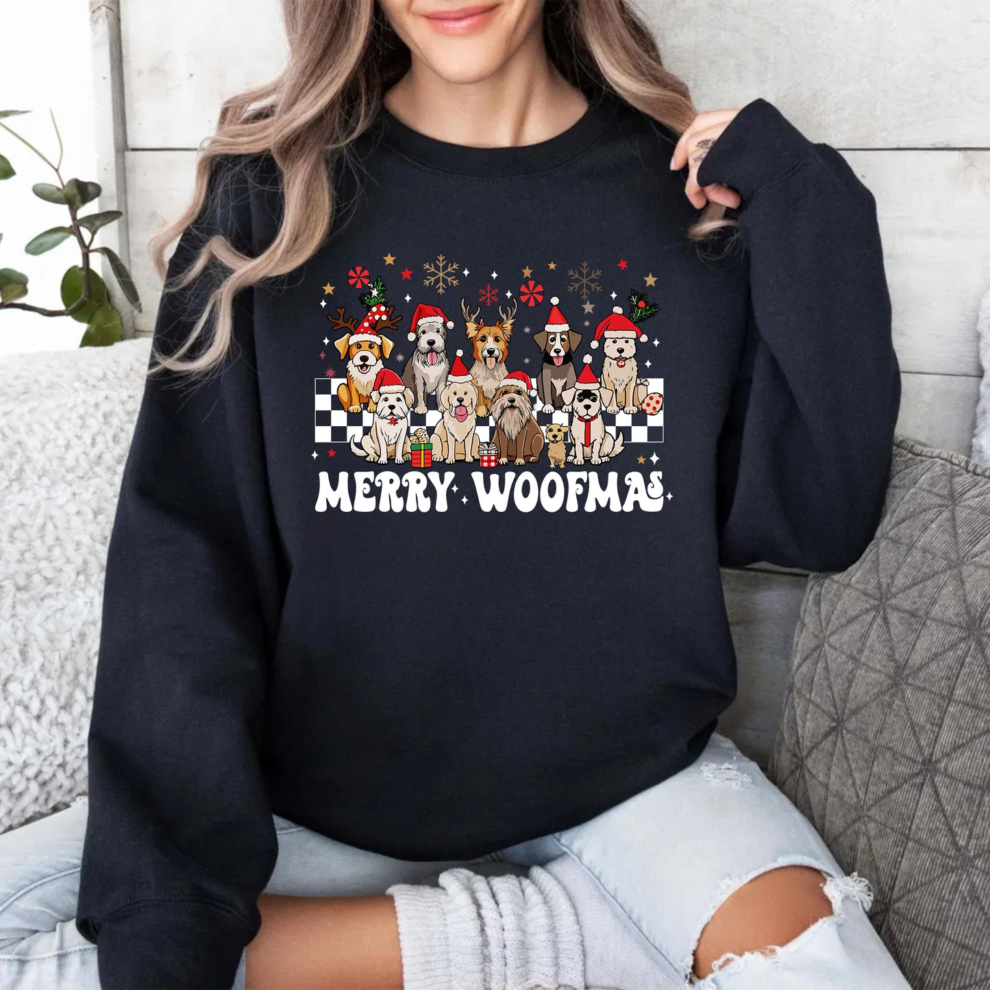 Merry Woofmas Sweatshirt – Weihnachtsgeschenk für Hundefreunde