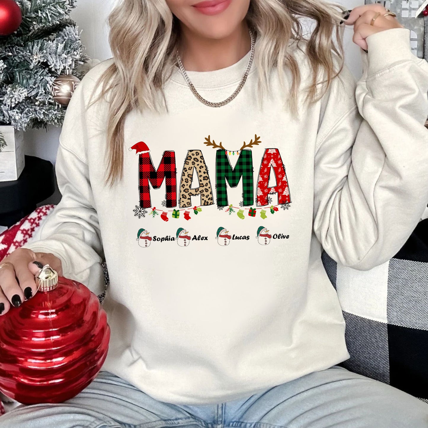 Personalisiertes Mama Sweatshirt mit Namen - Weihnachtsgeschenk für Mama