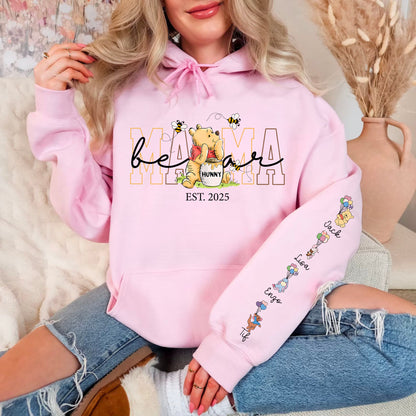Personalisiertes Mama-Bär Sweatshirt mit Kindernamen am Ärmel – Geschenk für Mama