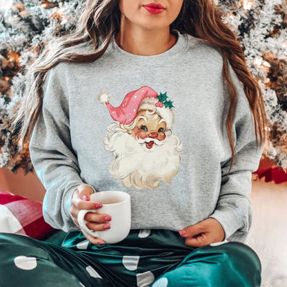 Rosa Santa Retro Weihnachts Hoodies und Sweatshirts für Frauen - Weihnachtsgeschenk